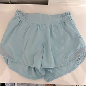 baby blue lululemon shorts